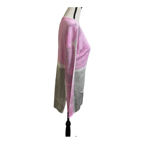 Sweater Linen Italian made. Color blocked. Pockets in front. Size Small.… - Picture 4 of 11